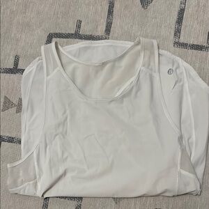 Lululemon Athletica White Asymmetrical Cut Out Tank Top